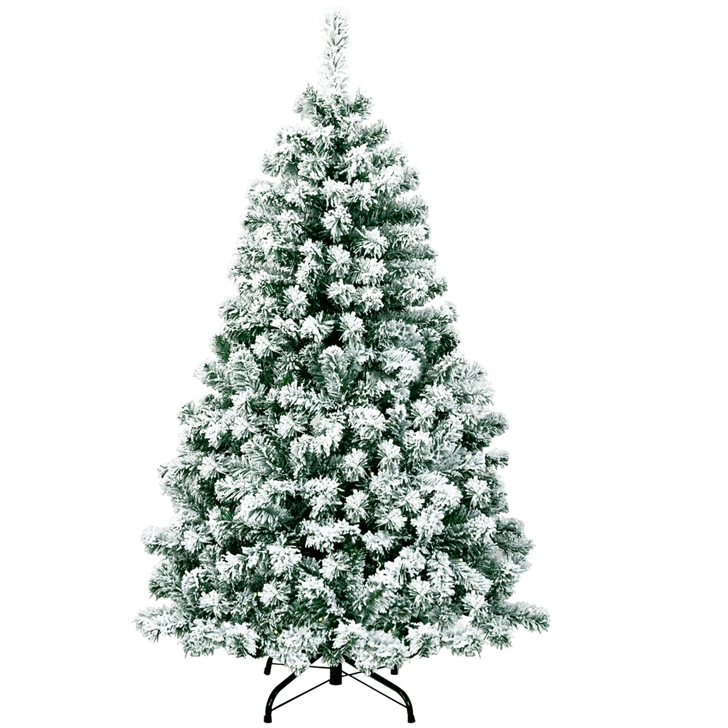 4.5Ft Pre-Lit Premium Snow Flocked Hinged Artificial Christmas Tree W/200 Lights